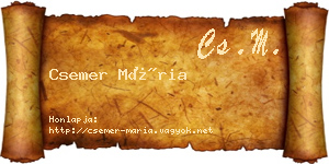 Csemer Mária névjegykártya