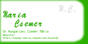 maria csemer business card