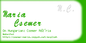 maria csemer business card